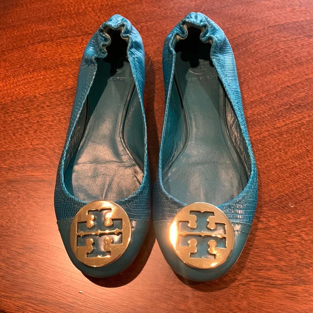 Teal Tory Burch Flats